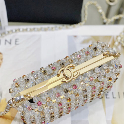 High Quality Luxury Chanel Glass Pearl Gem Evening Bag product detail
