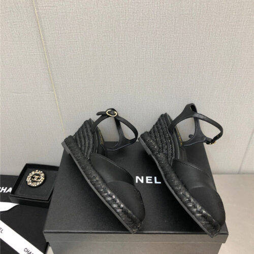 High Quality Luxury Chanel Mary Jane Hollow Wedge Sandals – Style 37350 product detail