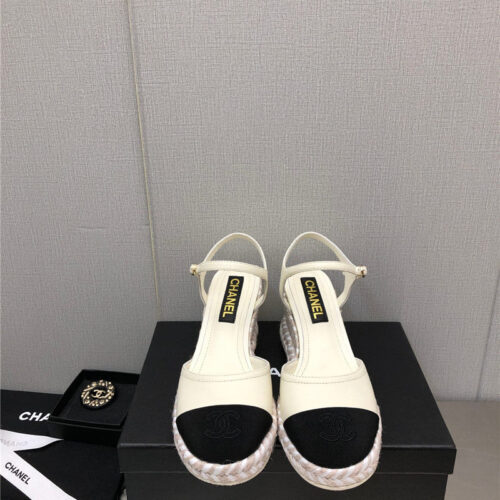 High Quality Luxury Chanel Mary Jane Hollow Wedge Sandals – Style 42438 product detail