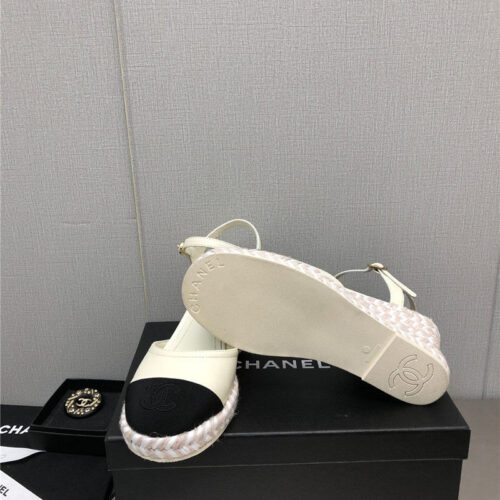 High Quality Luxury Chanel Mary Jane Hollow Wedge Sandals – Style 42438 product detail