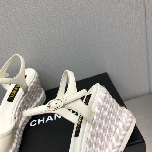 High Quality Luxury Chanel Mary Jane Hollow Wedge Sandals – Style 42438 product detail