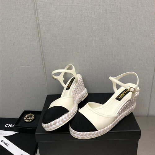 High Quality Luxury Chanel Mary Jane Hollow Wedge Sandals – Style 42438 product detail