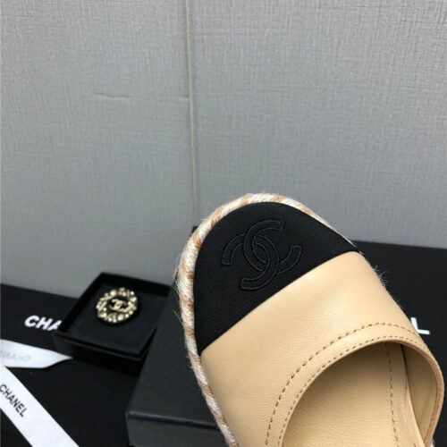 High Quality Luxury Chanel Mary Jane Hollow Wedge Sandals product detail