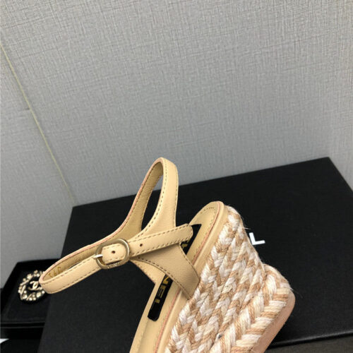 High Quality Luxury Chanel Mary Jane Hollow Wedge Sandals product detail