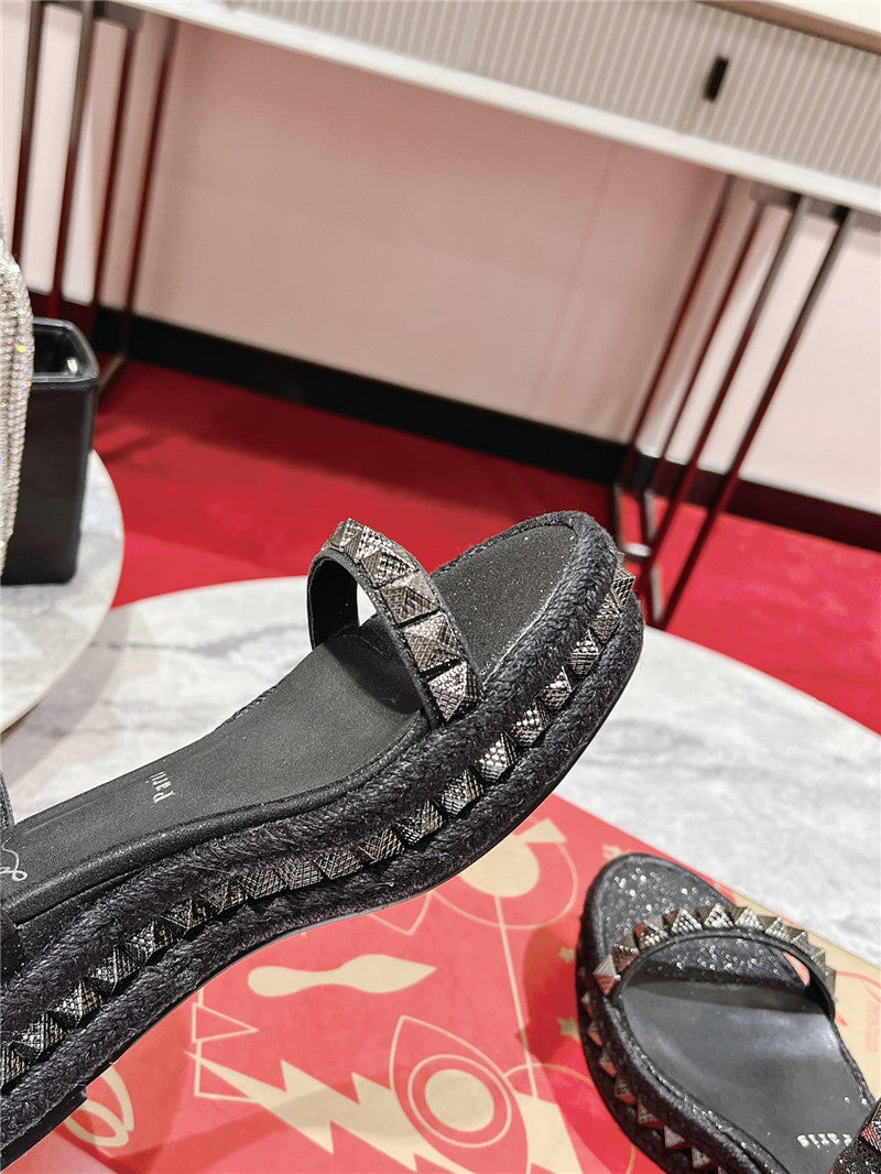 High Quality Luxury Christian Louboutin Wedge Sandals – Style 74356 product detail