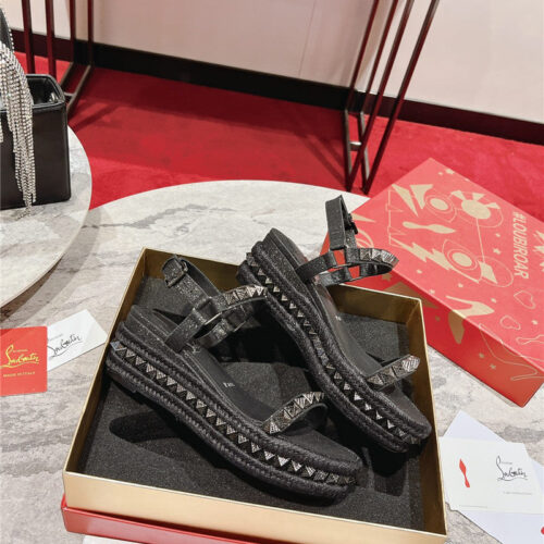 High Quality Luxury Christian Louboutin Wedge Sandals – Style 74356 product detail