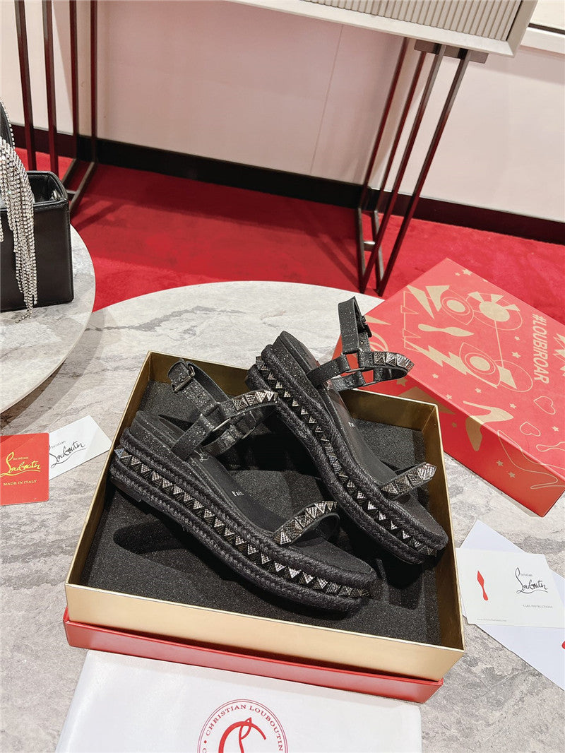 High Quality Luxury Christian Louboutin Wedge Sandals – Style 74356 product detail