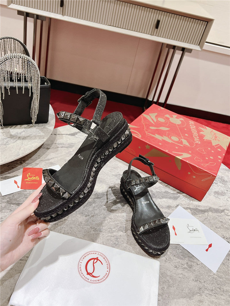 High Quality Luxury Christian Louboutin Wedge Sandals – Style 74356 product detail