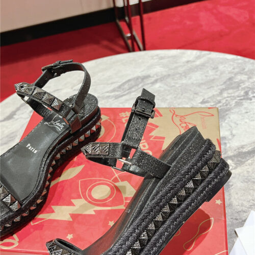 High Quality Luxury Christian Louboutin Wedge Sandals – Style 74356 product detail