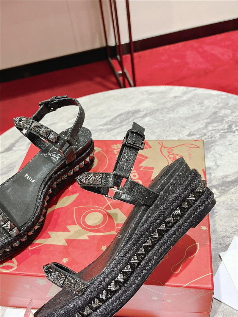 High Quality Luxury Christian Louboutin Wedge Sandals – Style 74356 product detail