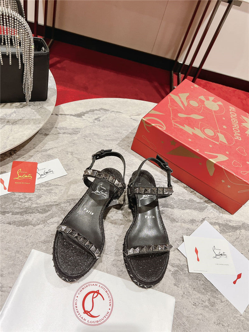 High Quality Luxury Christian Louboutin Wedge Sandals – Style 74356 product detail