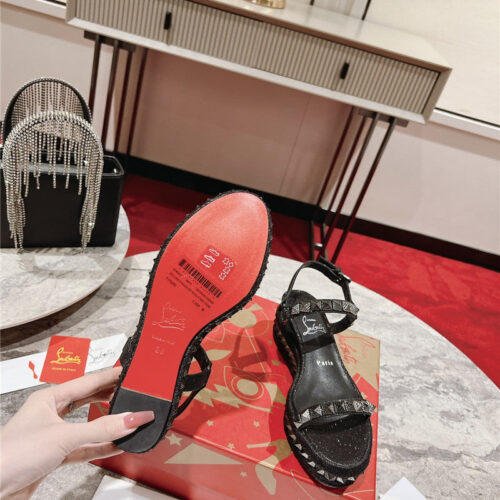 High Quality Luxury Christian Louboutin Wedge Sandals – Style 74356 product detail