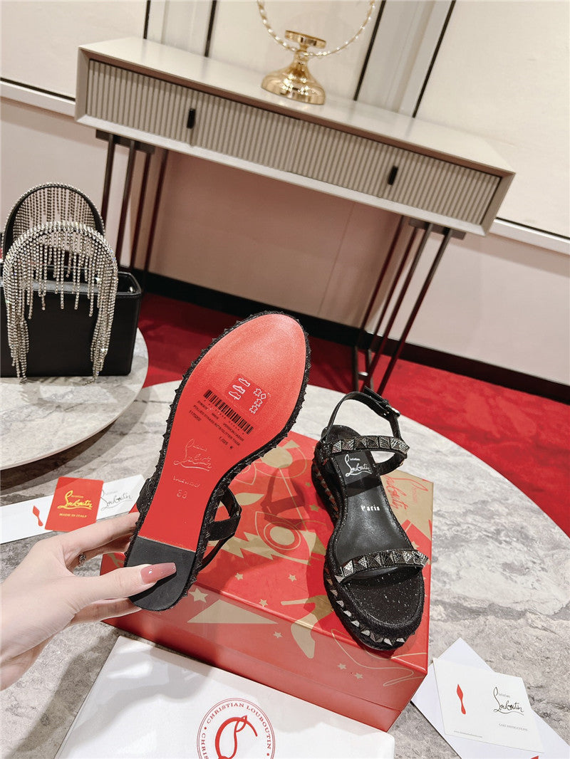 High Quality Luxury Christian Louboutin Wedge Sandals – Style 74356 product detail