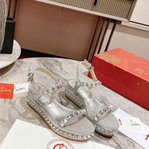 High Quality Luxury Christian Louboutin Wedge Sandals – Style 10516