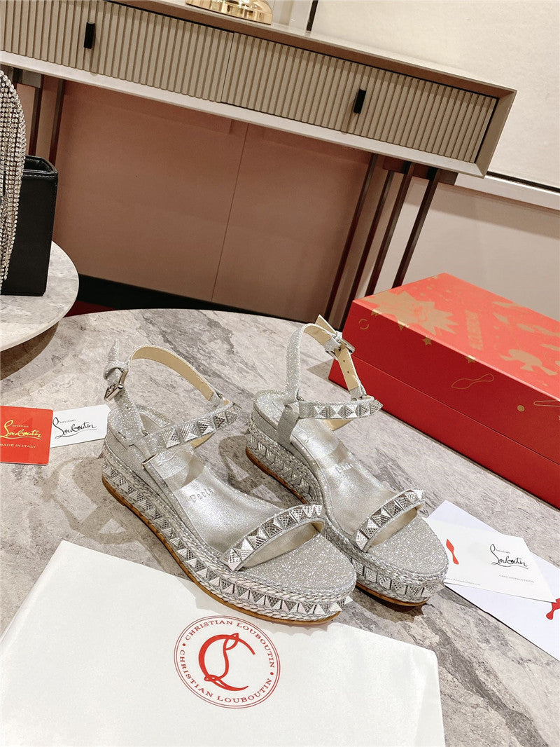 High Quality Luxury Christian Louboutin Wedge Sandals – Style 10516