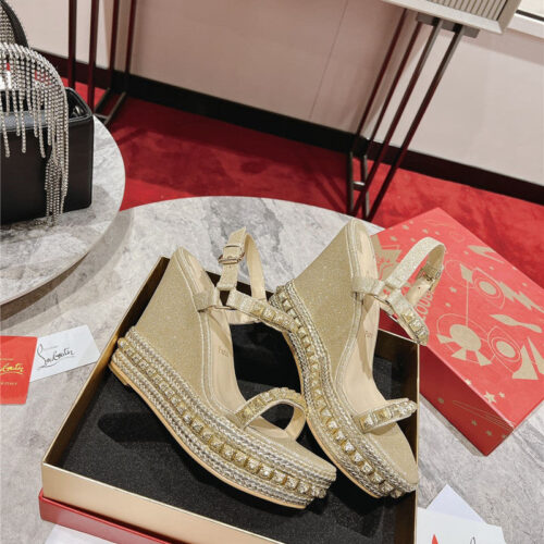 High Quality Luxury Christian Louboutin Wedge Sandals alternate view
