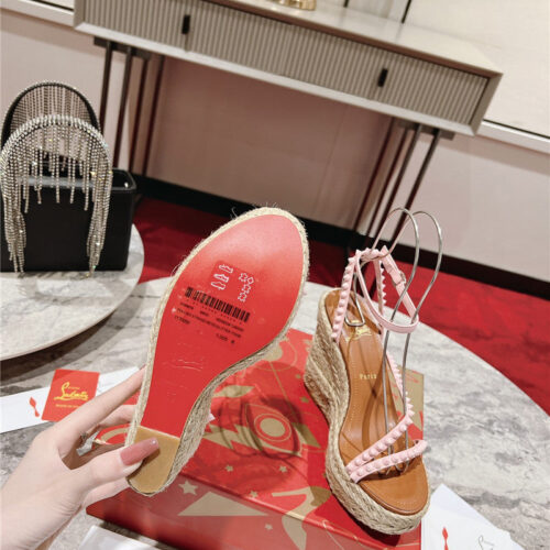 High Quality Luxury Christian Louboutin Wedge Sandals – Style 79444 product detail