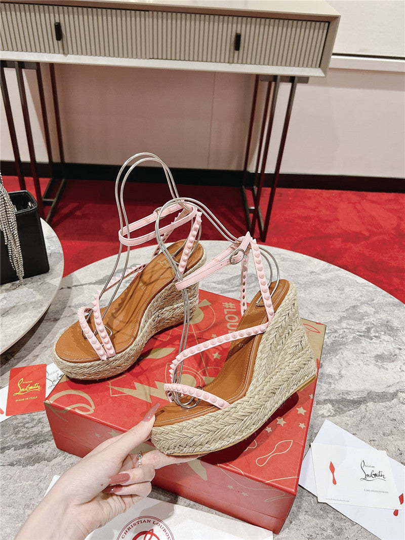 High Quality Luxury Christian Louboutin Wedge Sandals – Style 79444 product detail