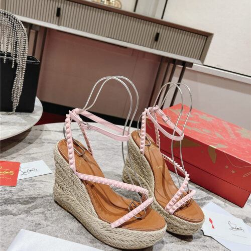High Quality Luxury Christian Louboutin Wedge Sandals – Style 79444
