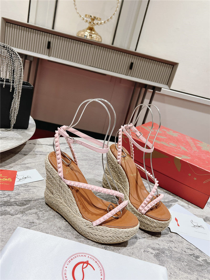 High Quality Luxury Christian Louboutin Wedge Sandals – Style 79444