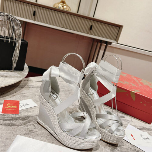 High Quality Luxury Christian Louboutin Wedge Sandals – Style 55156