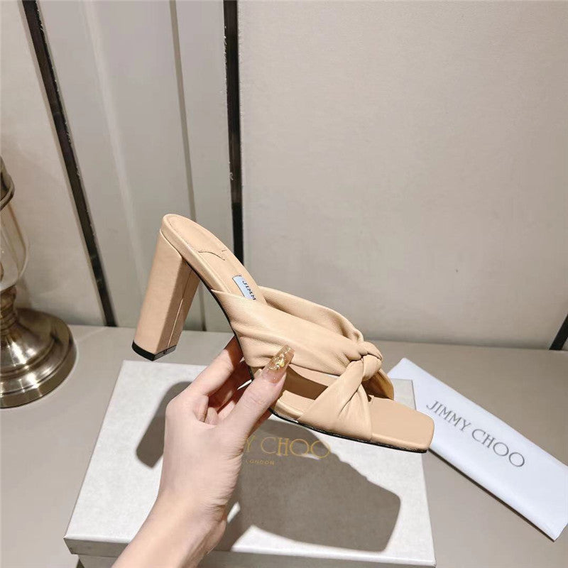 High Quality Luxury Jimmy Choo Block Heel Square Toe Pumps product detail
