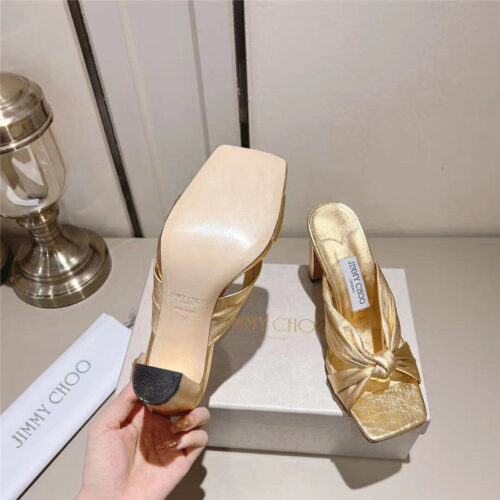 High Quality Luxury Jimmy Choo Block Heel Square Toe Pumps product detail