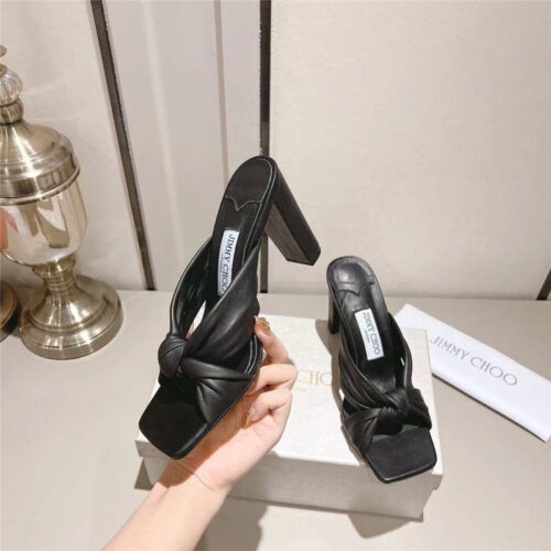 High Quality Luxury Jimmy Choo Block Heel Square Toe Pumps product detail