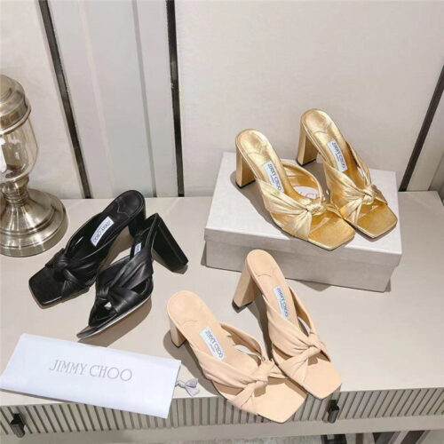 High Quality Luxury Jimmy Choo Block Heel Square Toe Pumps product detail