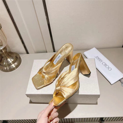High Quality Luxury Jimmy Choo Block Heel Square Toe Pumps product detail