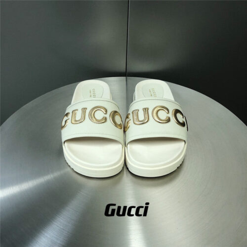 High Quality Luxury Gucci Letter Logo Platform Slippers alternate view
