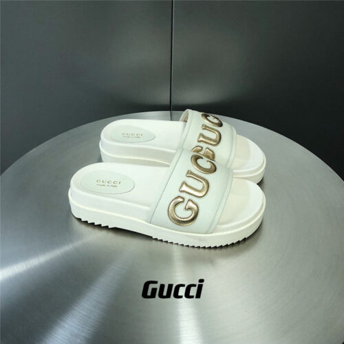High Quality Luxury Gucci Letter Logo Platform Slippers