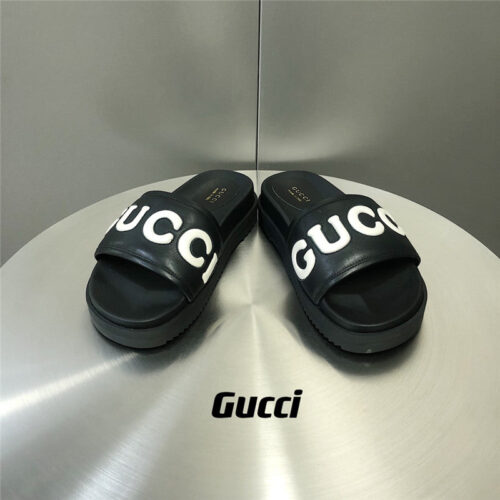 High Quality Luxury Gucci Letter Logo Platform Slippers – Style 51603 product detail