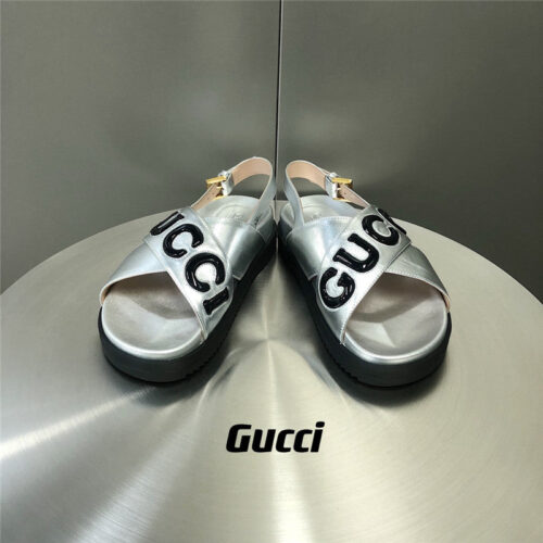 High Quality Luxury Gucci Letter Logo Platform Slippers Sandals – Style 77587 product detail