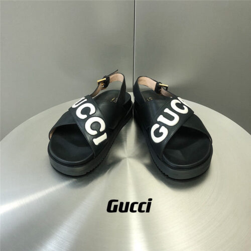 High Quality Luxury Gucci Letter Logo Platform Slippers Sandals product detail