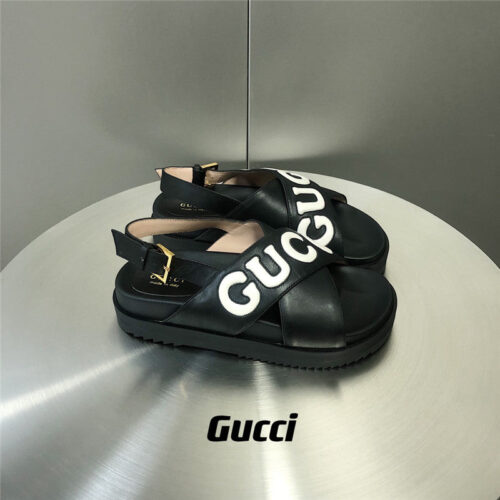 High Quality Luxury Gucci Letter Logo Platform Slippers Sandals alternate view