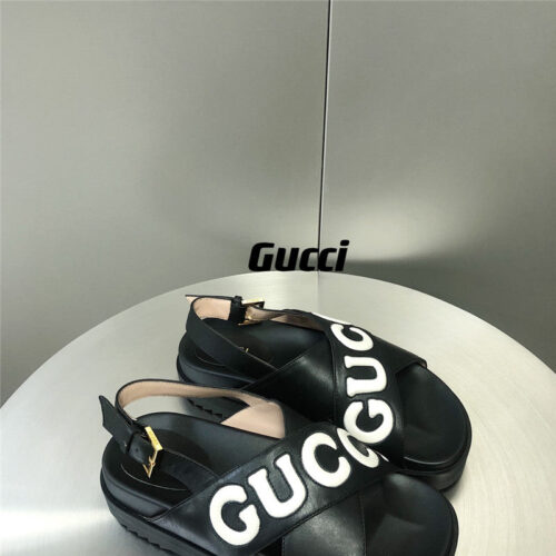 High Quality Luxury Gucci Letter Logo Platform Slippers Sandals product detail