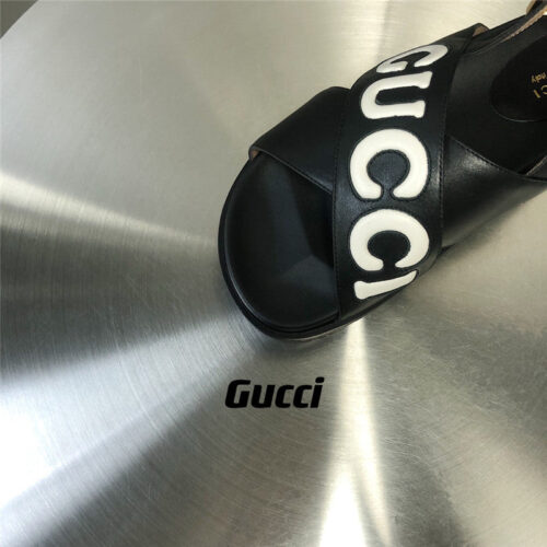High Quality Luxury Gucci Letter Logo Platform Slippers Sandals product detail