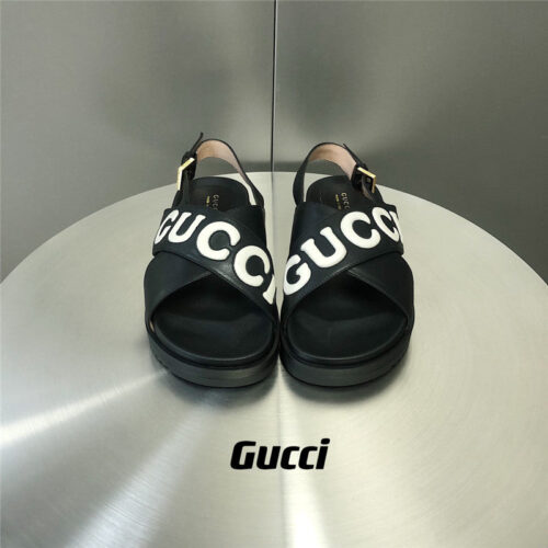 High Quality Luxury Gucci Letter Logo Platform Slippers Sandals product detail