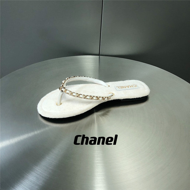 High Quality Luxury Chanel Chain Flip Flops – Style 07878 product detail