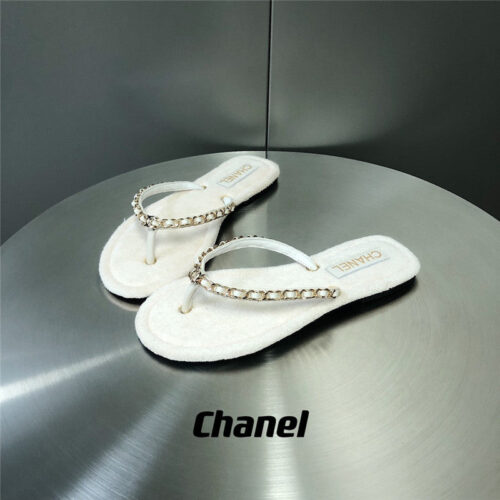 High Quality Luxury Chanel Chain Flip Flops – Style 07878 product detail