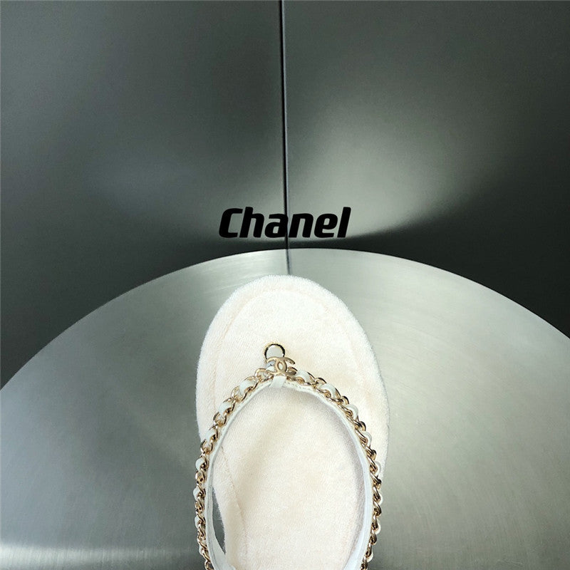 High Quality Luxury Chanel Chain Flip Flops – Style 07878 product detail