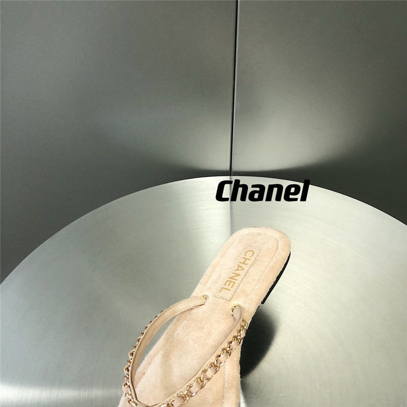 High Quality Luxury Chanel Chain Flip Flops – Style 38950 product detail