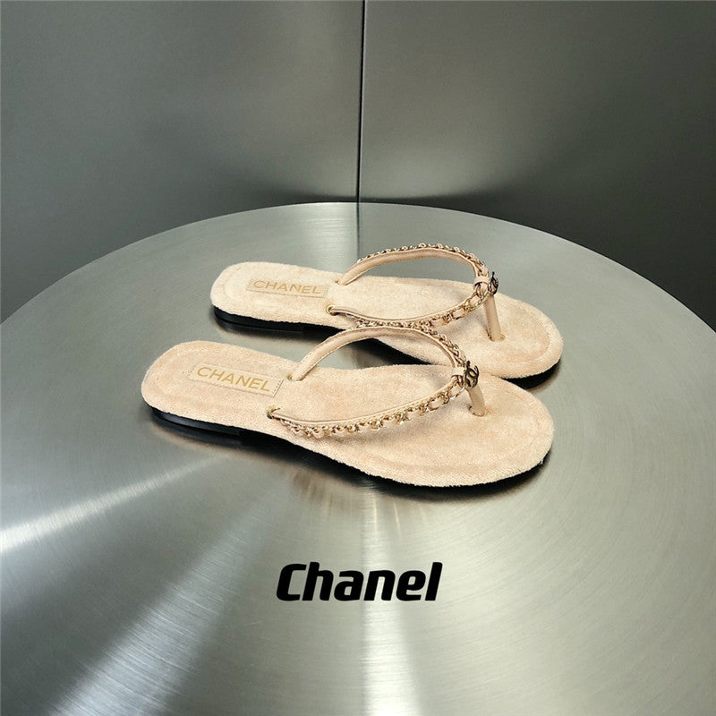 High Quality Luxury Chanel Chain Flip Flops – Style 38950