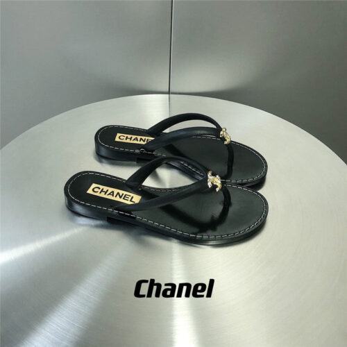 High Quality Luxury Chanel Chain Flip Flops