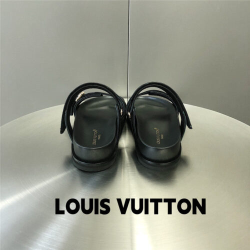 High Quality Luxury Louis Vuitton Metal Buckle Logo Platform Slippers – Style 27939 product detail