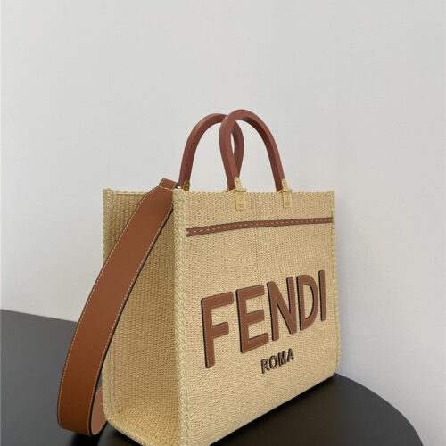 High Quality Luxury Fendi Sunshine Straw Shopping Bag product detail