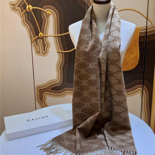 High Quality Luxury Celine Monogrammed Logo Cashmere Scarf – Style 24869
