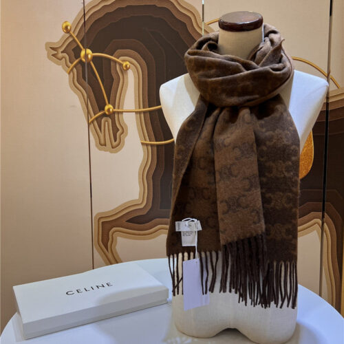 High Quality Luxury Celine Monogrammed Logo Cashmere Scarf – Style 24868 product detail
