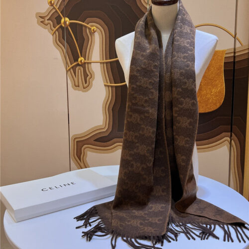High Quality Luxury Celine Monogrammed Logo Cashmere Scarf – Style 24868